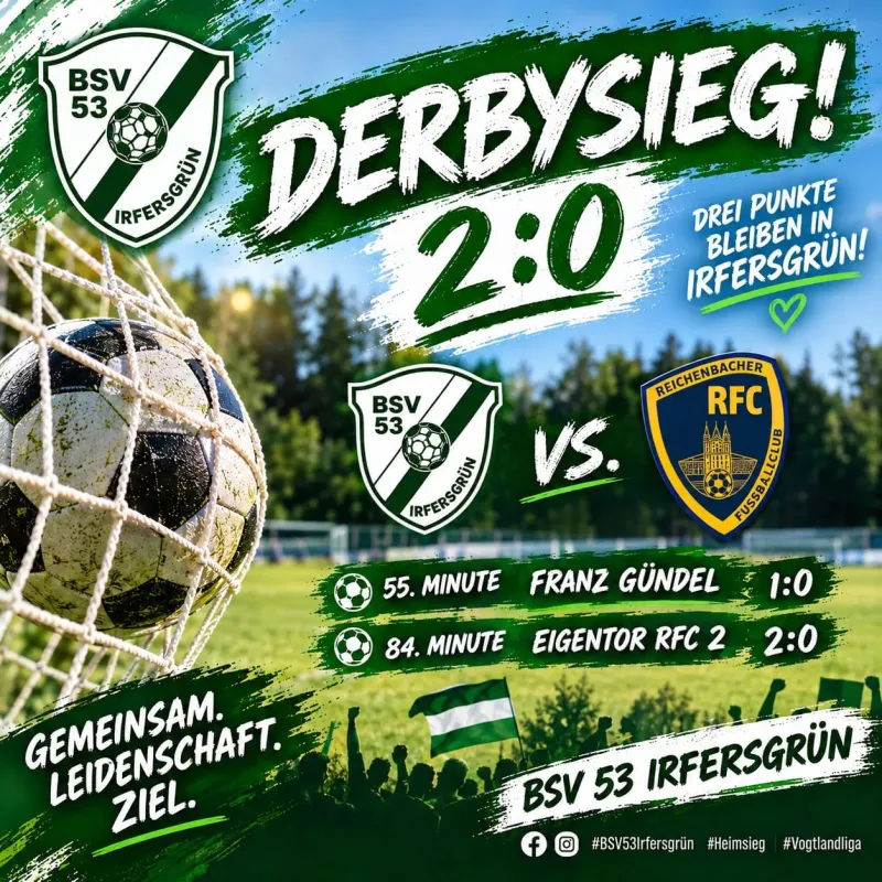 🟢⚪️ DER NÄCHSTE HEIMSIEG – 2:0 GEGEN DEN REICHENBACHER FC! ⚽️🦾
