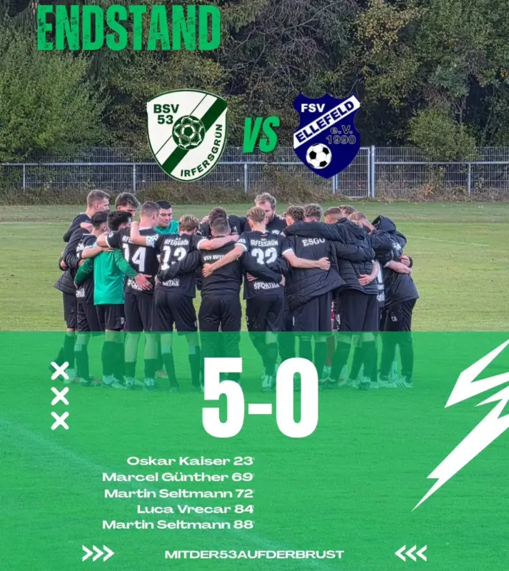 🟢⚪️ 5:0 Heimsieg gegen FSV Ellefeld ⚽️⚽️