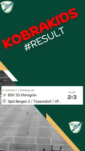 +++A-Jugend fehlen 2 Minuten, zum nicht unverdienten Punktgewinn+++