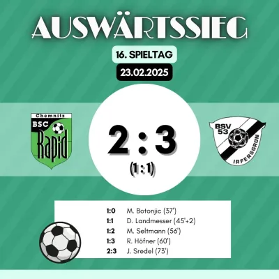 23.02.2025 BSC Rapid Chemnitz vs. BSV53 Irfersgrün